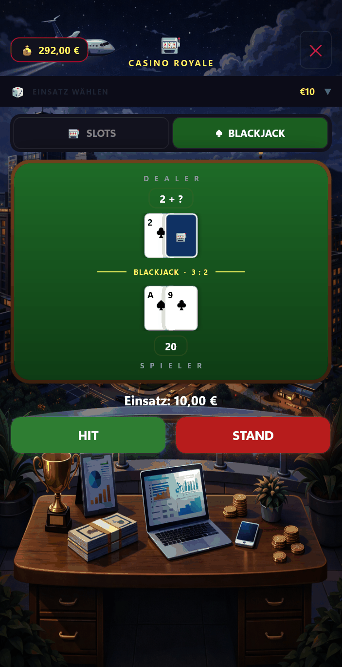 TrapPhone Casino Royale – Blackjack-Tisch mit Live-Einsatz