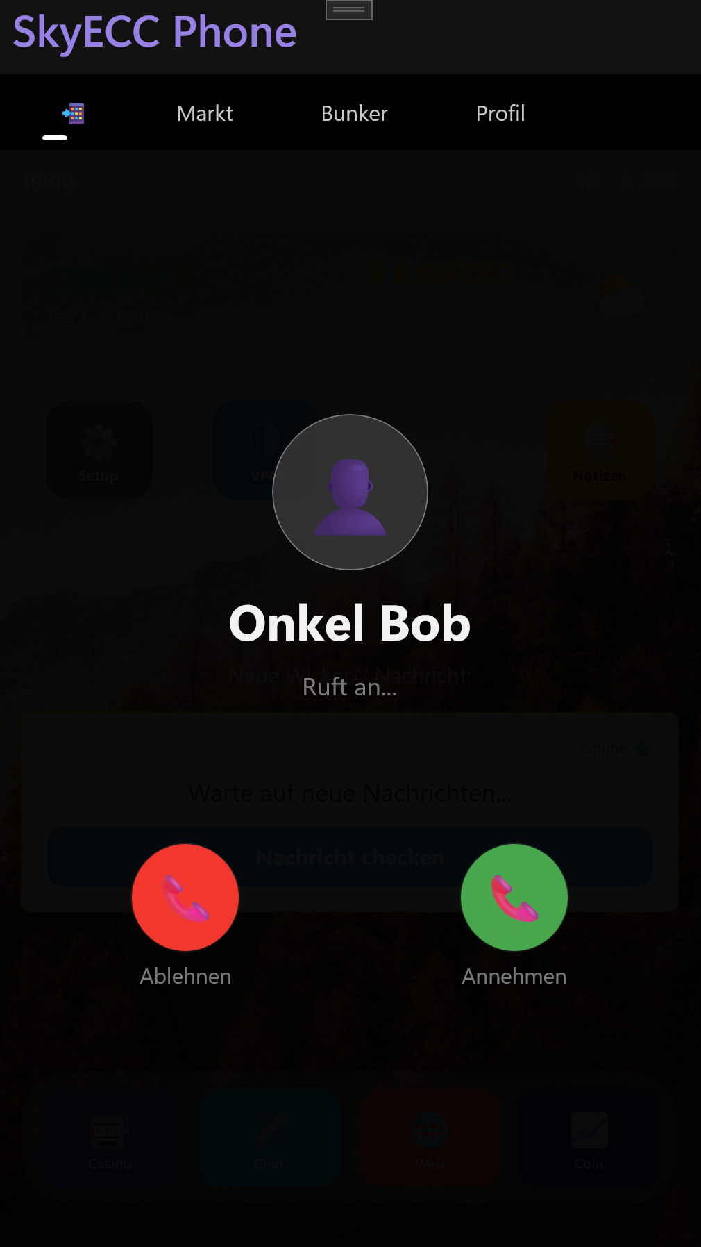 TrapPhone Gameplay - Eingehender Anruf Interface