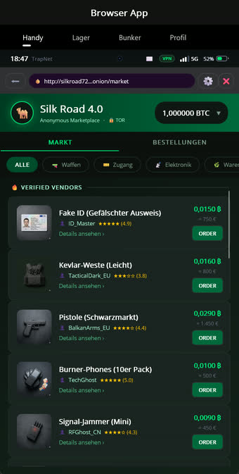 Darknet-Marktplatz mit Angeboten, Vendor-Bewertungen und Bitcoin-Preisen